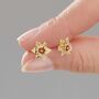 Daffodil Flower 18ct Gold Vermeil Plated Silver Studs, thumbnail 3 of 6