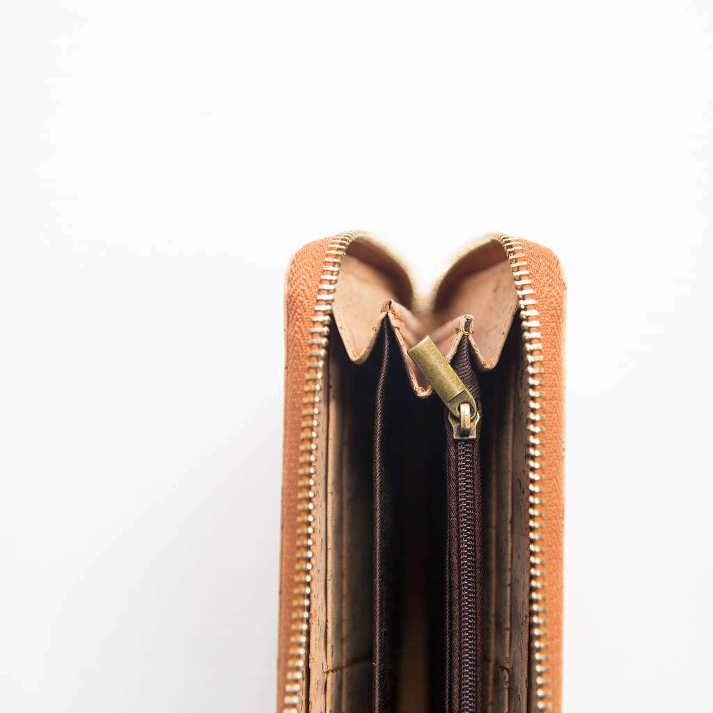 Women’s Zip Around Cork Purse By Yum Farm
