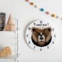 Personalised Bear Face Bedroom Wall Clock, thumbnail 2 of 5