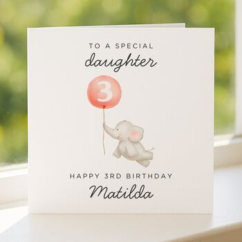 Personalised Daughter 3rd Birthday Card, 4 of 7