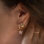 Geometric Pink Star Charm Hoop Earrings, thumbnail 2 of 8