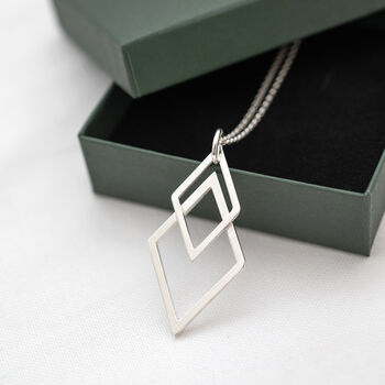 Sterling Silver Geometric Statement Necklace, 3 of 10