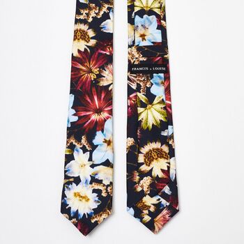 Kingscote Blue Floral Silk Tie, 4 of 5