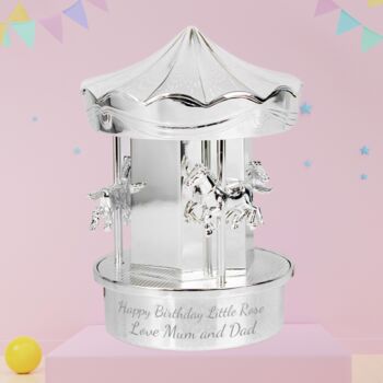 Personalised Money Box Carousel Gift For Children, 5 of 6