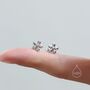 Sterling Silver Tiny Little Forget Me Not Flower Screw Back Earrings, thumbnail 2 of 12