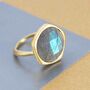 Labradorite Gold Plated Sterling Silver Gemstone Ring, thumbnail 3 of 4