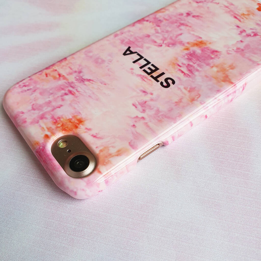 Personalised Pink And Orange Tie Dye Phone Case By Rianna Phillips ...