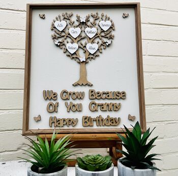Personalised Grandparent's Framed Wooden Family Tree, 5 of 6