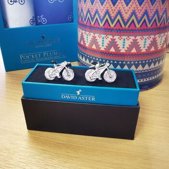 Bicycle Engravable Personalised Cufflinks And Gift Box, 2 of 6