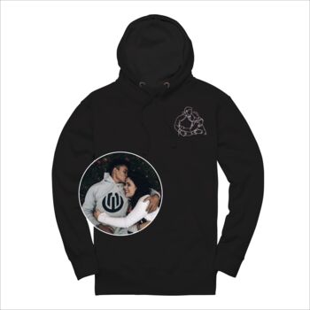 Embroidered Outline From Photo Unisex Hoodie, 7 of 12