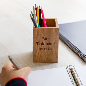 Personalised Wooden Pens And Pencils Pot, 2 of 5