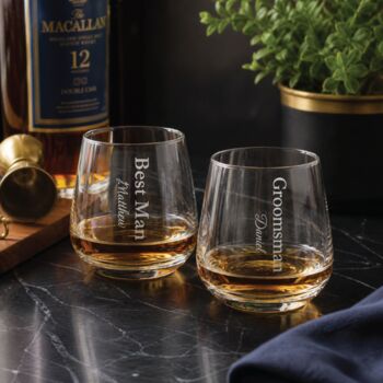 Personalised Groomsman Whisky Glass, 2 of 3