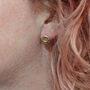 Fairtrade Gold And Ruby Hubble Earrings, thumbnail 4 of 4
