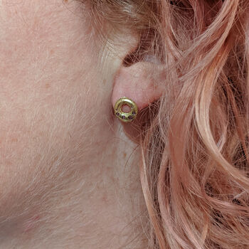 Fairtrade Gold And Ruby Hubble Earrings, 4 of 4