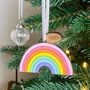 Pastel Rainbow Enamel Christmas Tree Decoration, thumbnail 3 of 7