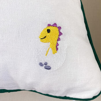 Children's Dinosaur Embroidered Nursery Cushion, 8 of 8
