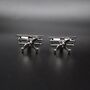 Airplane Silver Cufflinks Gift For Pilots 316 L Stainless Steel Aviation Accessory, thumbnail 3 of 6