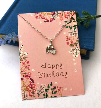 Thank You Teacher Sterling Silver Mini Holly Necklace, 4 of 12