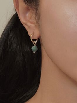 Aurora Rhombus Ocean Agate Earrings, 6 of 8
