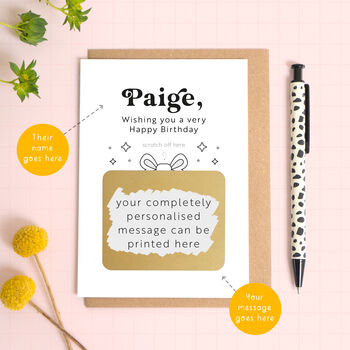 Personalised Birthday Gift Scratch Card, 2 of 8