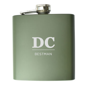 Monogram Wedding Party Hip Flask, 4 of 12