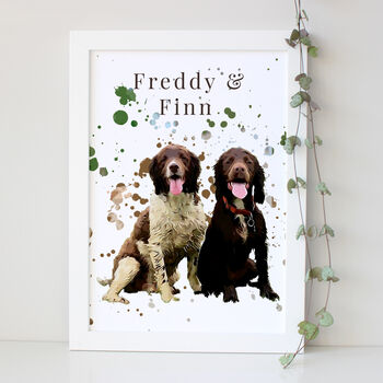 Personalised Pet Dog Portrait Print Gift, 8 of 12