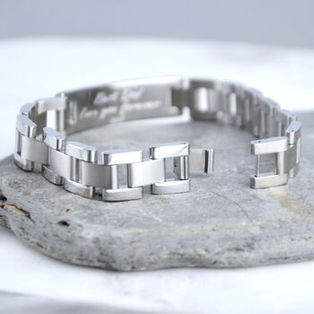 Men's Personalised Stainless Steel Link ID Bracelet, 4 of 7