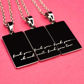 Fuck You Three Pc Stainless Steel Friendship Necklace, 2 of 11