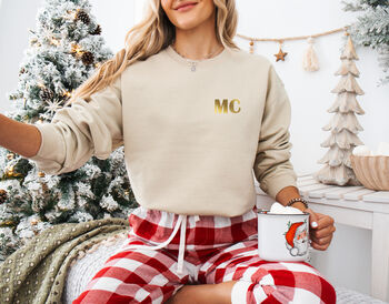 Personalised Monogram Sweatshirt Gold, 7 of 12