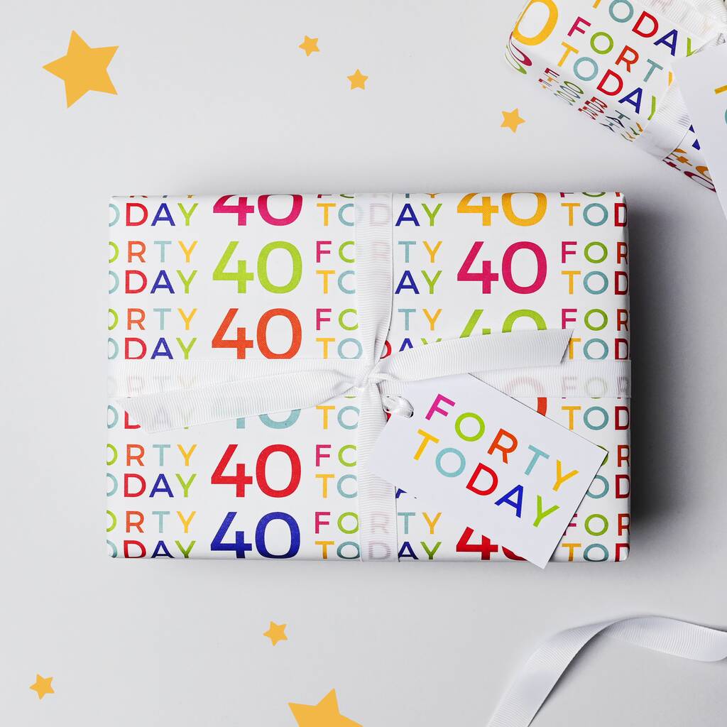 40 Today Wrapping Paper Set, 1 of 4