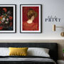 Victorian Painting Print Of A Woman In A Red Dress, thumbnail 8 of 12