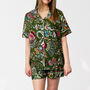 Green Floral 100% Cotton Ladies Pyjama Short Set, thumbnail 3 of 8