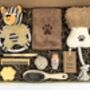 Natural Dog Pamper Gift Box | Organic Balm, Blanket, Toys, Bamboo Grooming Set Eco Friendly Puppy Spa Care Package, thumbnail 1 of 7