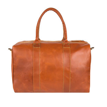 Personalised Buffalo Leather Cortes Compact Holdall, 5 of 9