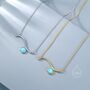 Sterling Silver Blue Opal Wave Pendant Necklace, thumbnail 6 of 12