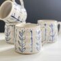 Big Huggable Mug With Blue And White Abstract Floral Hand Painted Design, thumbnail 3 of 12