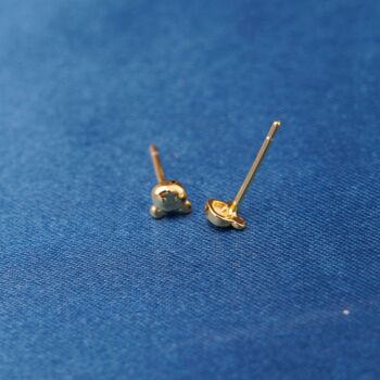 Tiny Gold Bear Stud Earrings, Kids Small Studs, 5 of 7