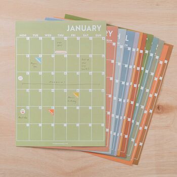 A4 Monthly Undated Wall Planner | 12 Pages | Surf, 4 of 10