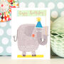 Happy Birthday Elephant Mini Card, thumbnail 1 of 4