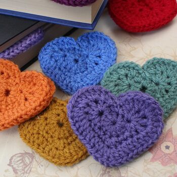 Personalised Crochet Heart Corner Bookmark, 9 of 9