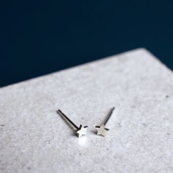 Sterling Silver Star Stud Earrings, 4 of 7