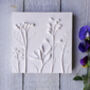 Yarrow, Delphinium, Lupin And Fern Plaster Cast Plaque, thumbnail 1 of 2