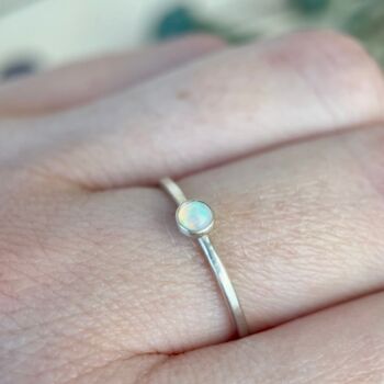Tiny Opal Skinny Stacking Ring, 4 of 5