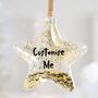 Personalised Gold Glitter Star Christmas Bauble, thumbnail 1 of 3