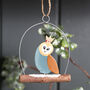 Regal Owl On Branch Christmas Tree Decoration, thumbnail 1 of 2