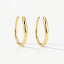 Women's 18k Gold Oval Threader Hoop Earrings, thumbnail 1 of 4
