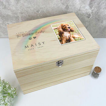 Personalised Rainbow Bridge Photo Pet Keepsake Box, 4 of 12