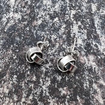 Woven Knot Sterling Silver Stud Earrings, 2 of 4