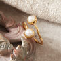 Pearl Gold And Silver Adjustable Stacking Ring, thumbnail 2 of 10