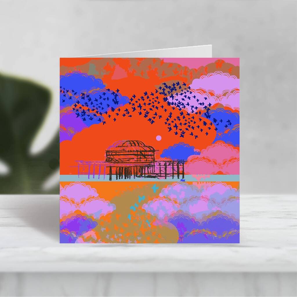 Six Brighton Inspired Blank Greeting Cards By Little Lynch Art